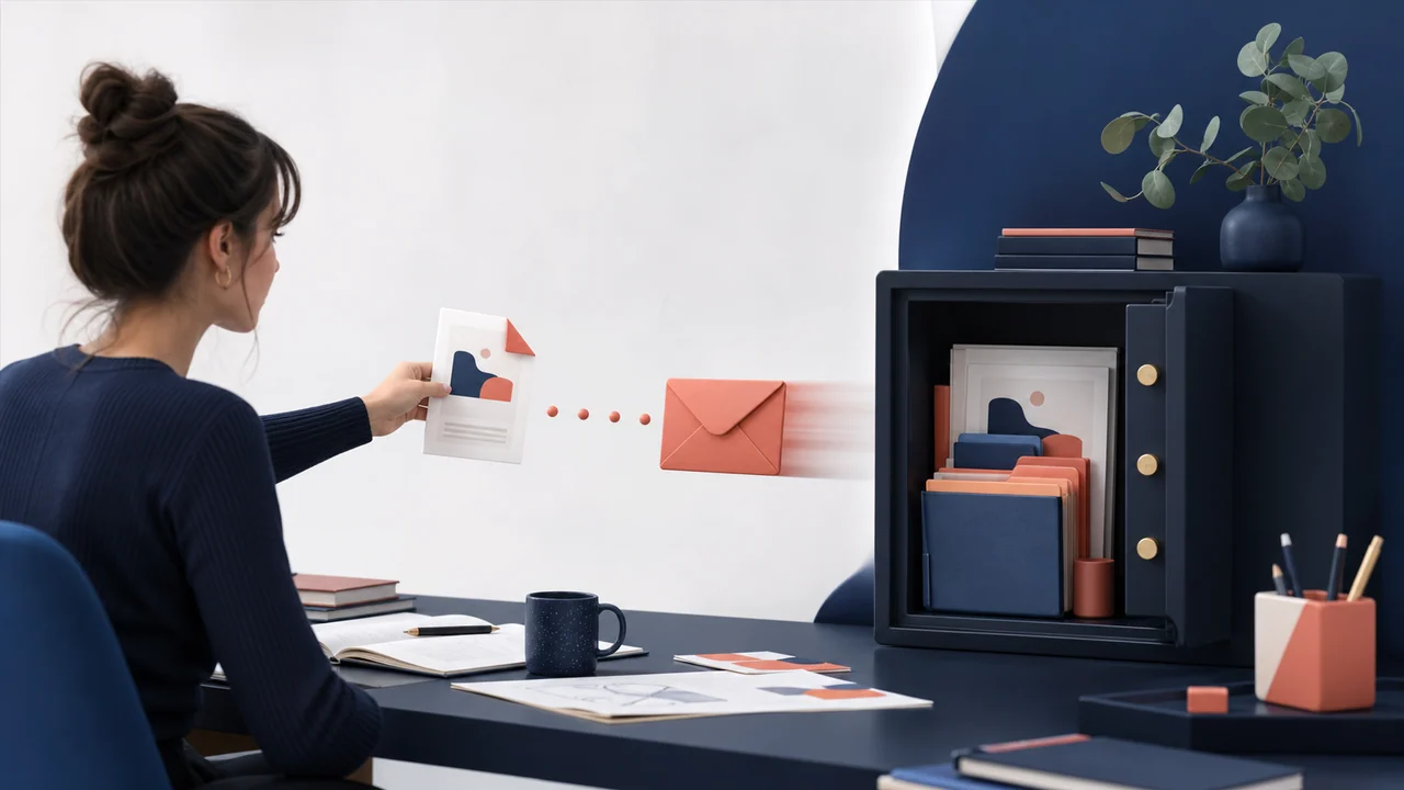 Illustration de protéger une création avec une preuve électronique par Mail Certificate