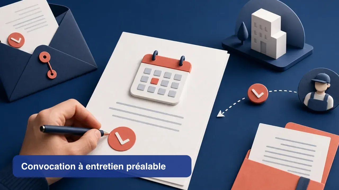 Illustration d’une convocation à entretien préalable envoyée par lettre recommandée électronique