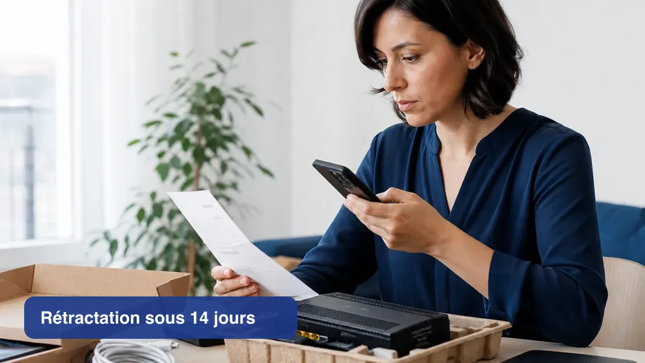 Illustration de la lettre de rétractation (14 jours) envoyée par lettre recommandée électronique