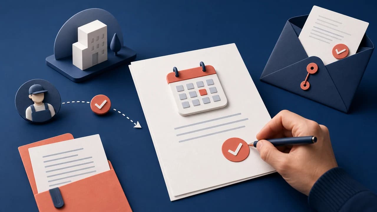 Illustration de rendez-vous important : confirmer et documenter les changements par Mail Certificate